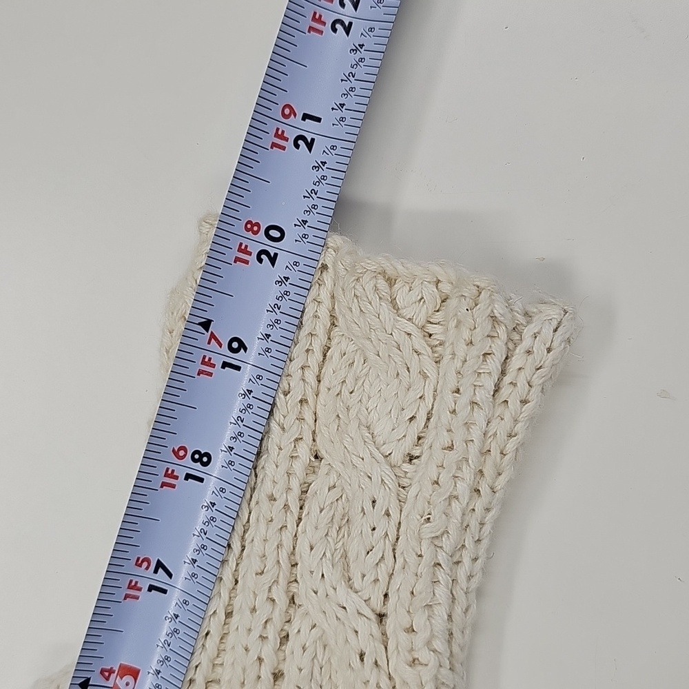 80s 90s Style Jennifer Reed Handknit Sweater Abstract Design & Cable Knit Waist - Picture 10 of 12